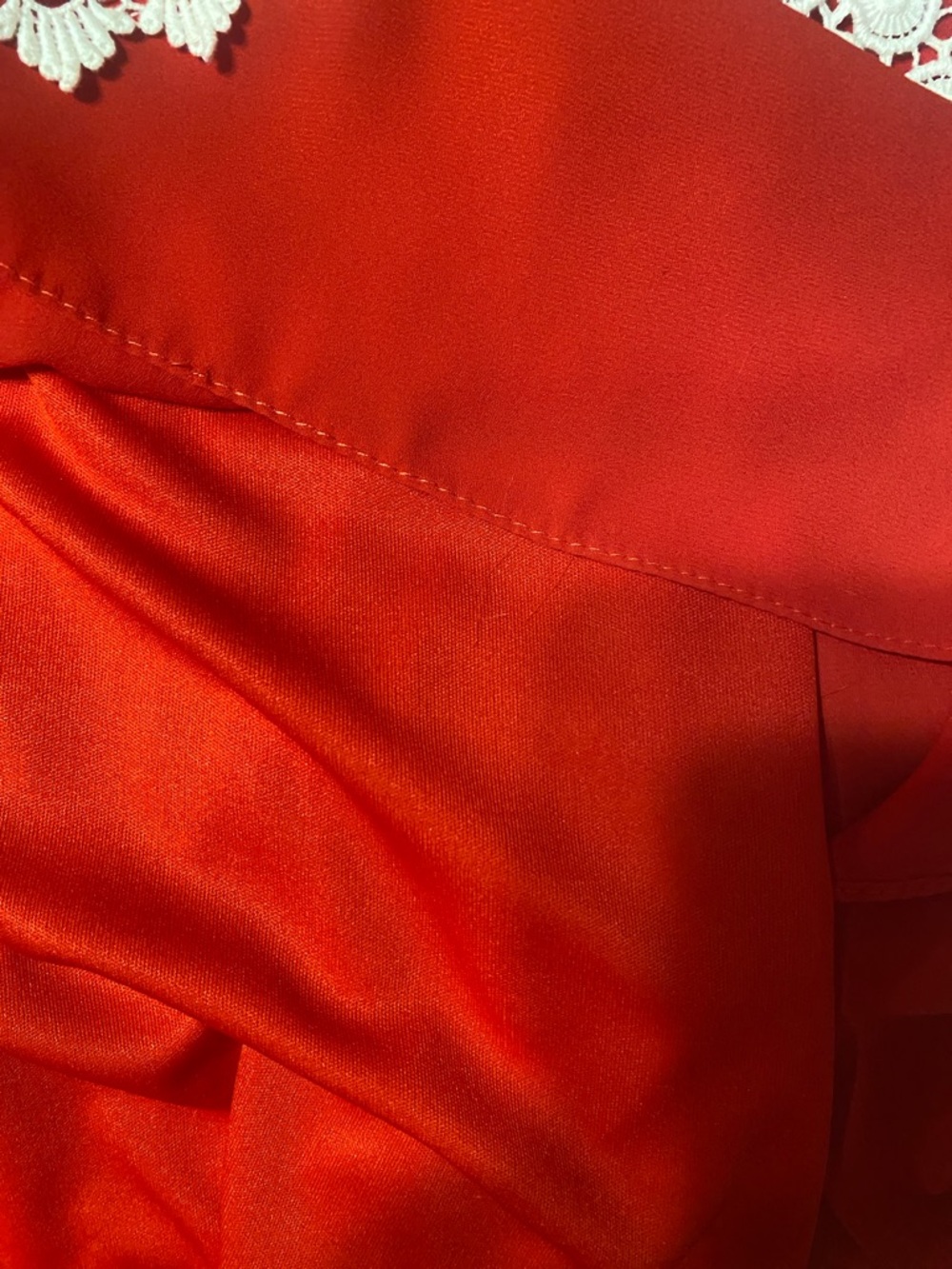Judith March Bright Red Elastic Waist Off-Shoulder Top-Strapless Dress - Picture 9 of 10